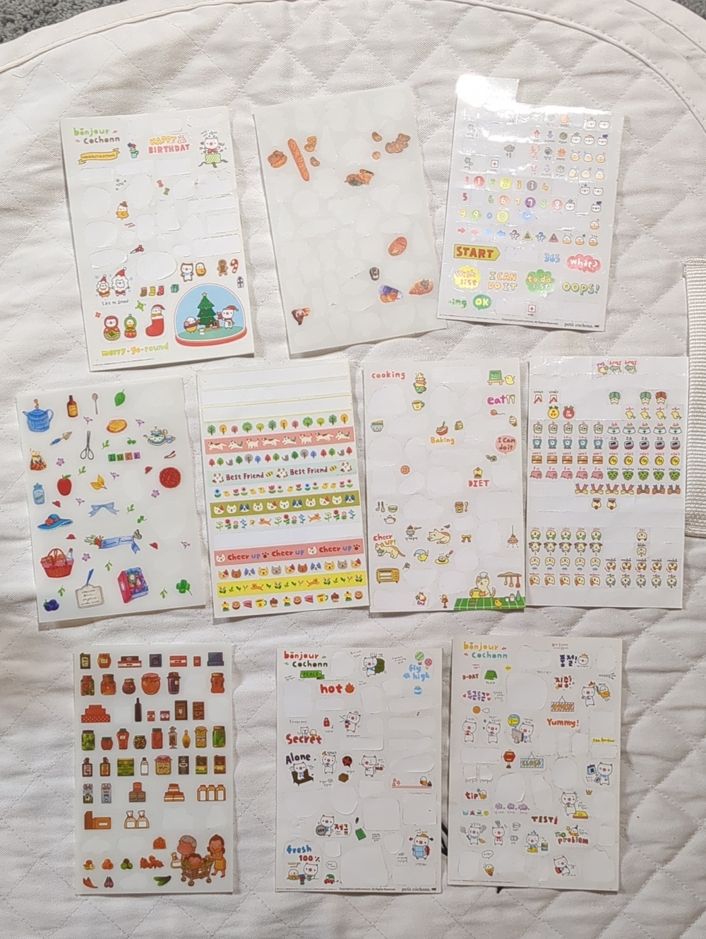 10 Sticker Sheets Assorted Styles Brands Shapes Colorful Fun Creative Collection